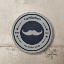 Label  " Gentlemen exclusive Club " -  Rund ca. 6 cm  - Kunstleder ++ Farbauswahl ++